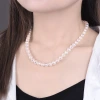 Aurora Mirror dazzling pearl necklace for women, high-end akoya freshwater pearl imitation Mabel pearl collarbone chain Specification image